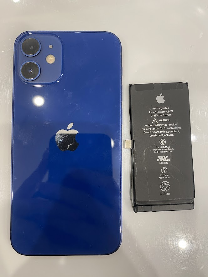 岡山市】iPhone12mini バッテリー交換修理 岡山市からのお客様