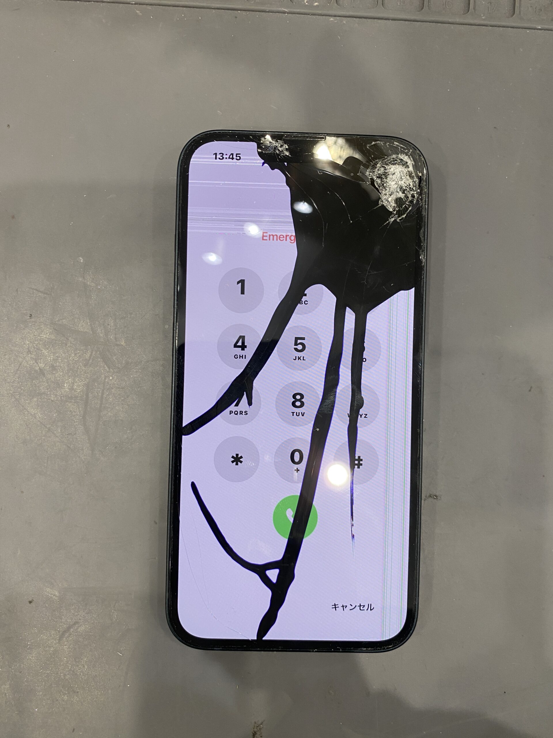 岡山店】iPhone14 画面割れ・液晶漏れ修理 岡山市からのご来店